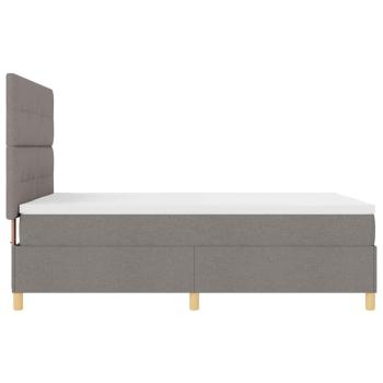 LED Boxspringbett mit Matratze Taupe 140 x 200 cm Stoff