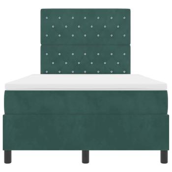 LED Boxspringbett mit Matratze Dunkelgrün 120 x 190 cm Stoff