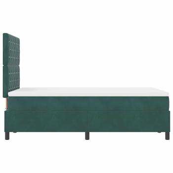 LED Boxspringbett mit Matratze Dunkelgrün 120 x 200 cm Stoff