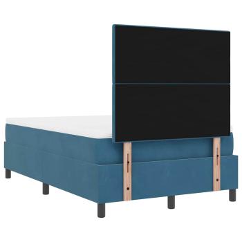 LED Boxspringbett mit Matratze Dunkelblau 120 x 190 cm Stoff