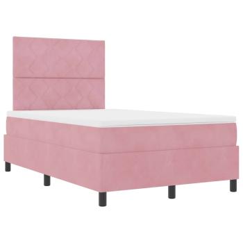 LED Boxspringbett mit Matratze Rosa 120 x 200 cm Stoff