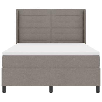 LED Boxspringbett mit Matratze Taupe 140 x 190 cm Stoff