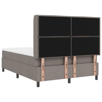 LED Boxspringbett mit Matratze Taupe 140 x 190 cm Stoff