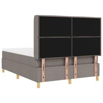 ARDEBO.de - Boxspringbett mit Matratze Taupe 140 x 190 cm Stoff
