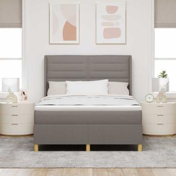 Boxspringbett mit Matratze Taupe 140 x 200 cm Stoff