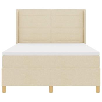 Boxspringbett mit Matratze Creme 140 x 200 cm Stoff