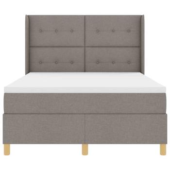 Boxspringbett mit Matratze Taupe 140 x 190 cm Stoff