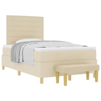 Boxspringbett mit Matratze Creme 120 x 200 cm Stoff
