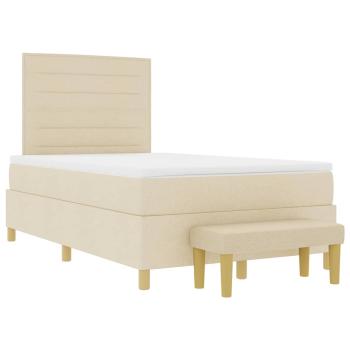 Boxspringbett mit Matratze Creme 120 x 200 cm Stoff