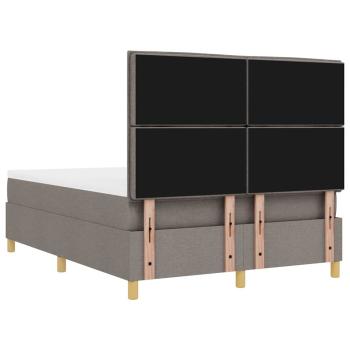Boxspringbett mit Matratze Taupe 140 x 190 cm Stoff