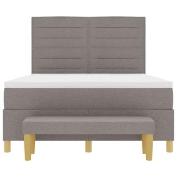 Boxspringbett mit Matratze Taupe 140 x 190 cm Stoff