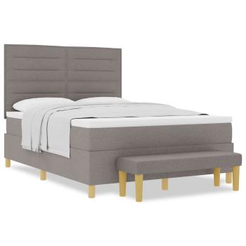 Boxspringbett mit Matratze Taupe 140 x 200 cm Stoff