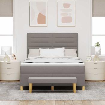 Boxspringbett mit Matratze Taupe 140 x 200 cm Stoff