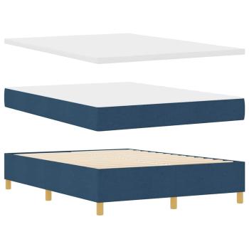 Boxspringbett mit Matratze mit Kopfteil Blau 140 x 200 cm Stoff