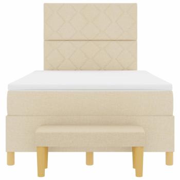 Boxspringbett mit Matratze Creme 120 x 200 cm Stoff