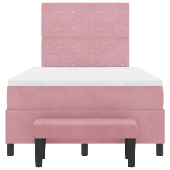 Boxspringbett mit Matratze mit Kopfteil Rosa 120 x 200 cm Samt