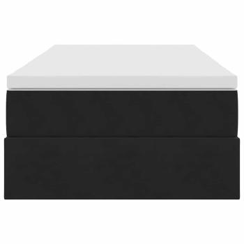 Aufbewahrungsbett mit Matratze Schwarz 100 x 200 cm Samt