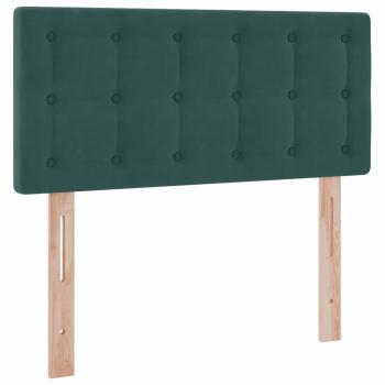 Bett mit Stauraum und LED mit LED Dunkelgrün 90 x 190 cm Samt