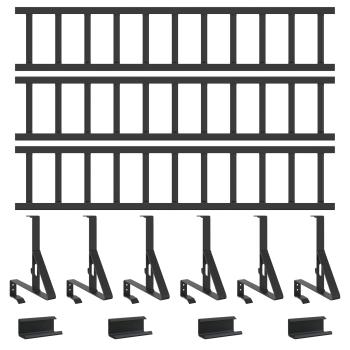 Dachschneeschild Schwarz 300 x 29,5 x 34,5 cm Stahl