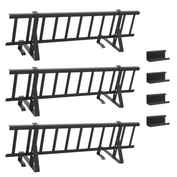 Dachschneeschild Schwarz 300 x 29,5 x 34,5 cm Stahl