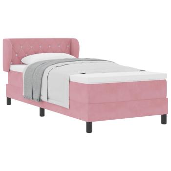 Boxspringbett mit Matratze mit Kopfteil Rosa 100 x 200 cm Samt
