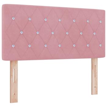 Boxspringbett mit Matratze mit Kopfteil Rosa 100 x 200 cm Samt