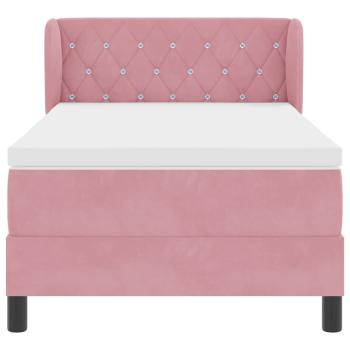 Boxspringbett mit Matratze mit Kopfteil Rosa 100 x 200 cm Samt