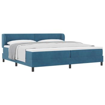 Boxspringbett mit Kopfteil Dunkelblau 200 x 200 cm Samt