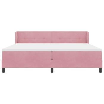 ARDEBO.de - Boxspringbett mit Matratze mit Kopfteil Rosa 200 x 200 cm Samt