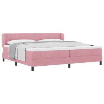Boxspringbett mit Matratze mit Kopfteil Rosa 200 x 200 cm Samt