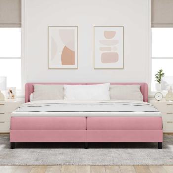 Boxspringbett mit Matratze mit Kopfteil Rosa 200 x 200 cm Samt