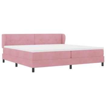 Boxspringbett mit Matratze mit Kopfteil Rosa 200 x 200 cm Samt