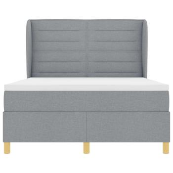 Boxspringbett mit Matratze Dunkelgrau 90x190 cm Hellgrau Stoff