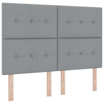 ARDEBO.de - Boxspringbett mit Matratze Dunkelgrau 90x190 cm Hellgrau Stoff