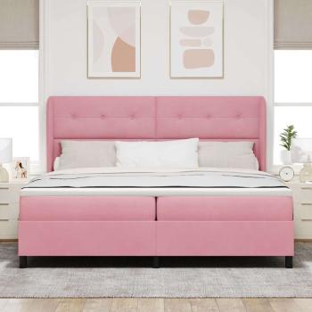 ARDEBO.de - Boxspringbett mit Matratze Rosa 200 x 200 cm Polyester