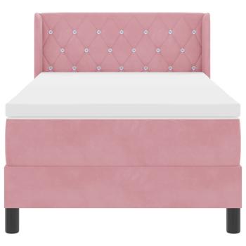 Boxspringbett mit Matratze Rosa 200 x 100 cm Polyester