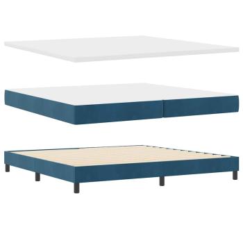 Boxspringbett mit Matratze Dunkelblau 200 x 200 cm Polyester