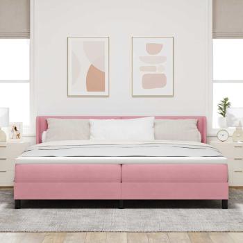 ARDEBO.de - Boxspringbett mit Matratze Rosa 200 x 200 cm Polyester