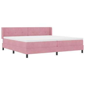 Boxspringbett mit Matratze Rosa 200 x 200 cm Polyester