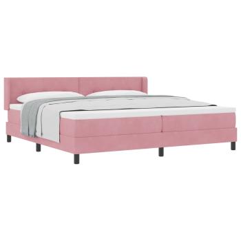 Boxspringbett mit Matratze Rosa 200 x 200 cm Polyester