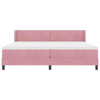 Boxspringbett mit Matratze Rosa 200 x 200 cm Polyester