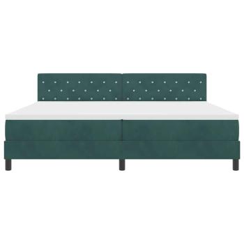 LED Boxspringbett mit Matratze Dunkelgrün 200 x 200 cm Samt