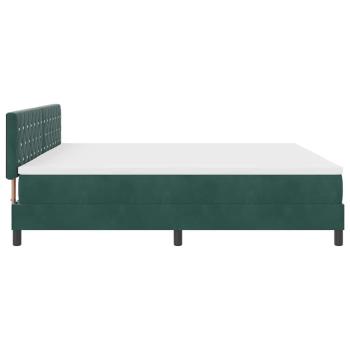 LED Boxspringbett mit Matratze Dunkelgrün 200 x 200 cm Samt