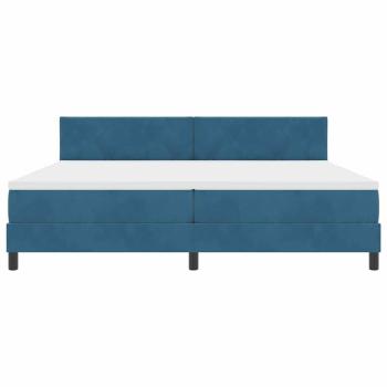 LED Boxspringbett mit Matratze Dunkelblau 200 x 200 cm Samt