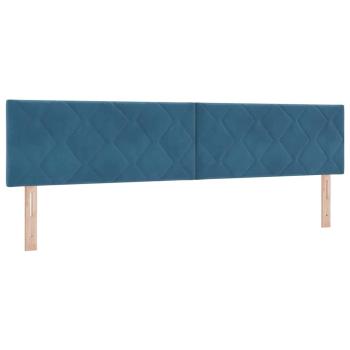 LED Boxspringbett mit Matratze Dunkelblau 200 x 200 cm Samt