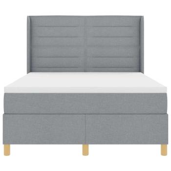 Boxspringbett mit Matratze Hellgrau 140 x 190 cm Stoff