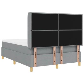 Boxspringbett mit Matratze Hellgrau 140 x 190 cm Stoff