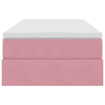 ARDEBO.de - Aufbewahrungsbett mit Matratze Rosa 100 x 200 cm Samt