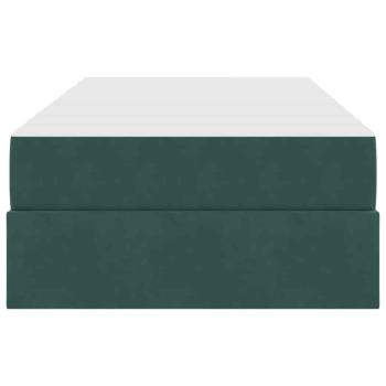Aufbewahrungsbett mit Matratze Dunkelgrün 100 x 200 cm Samt