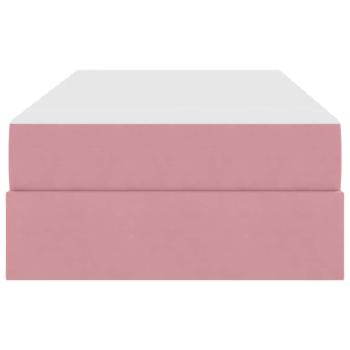 Aufbewahrungsbett mit Matratze Rosa 100 x 200 cm Samt